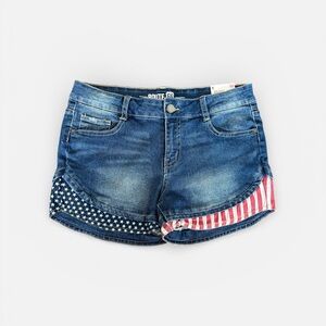 Route 66 Blue and Red Jean Shorts